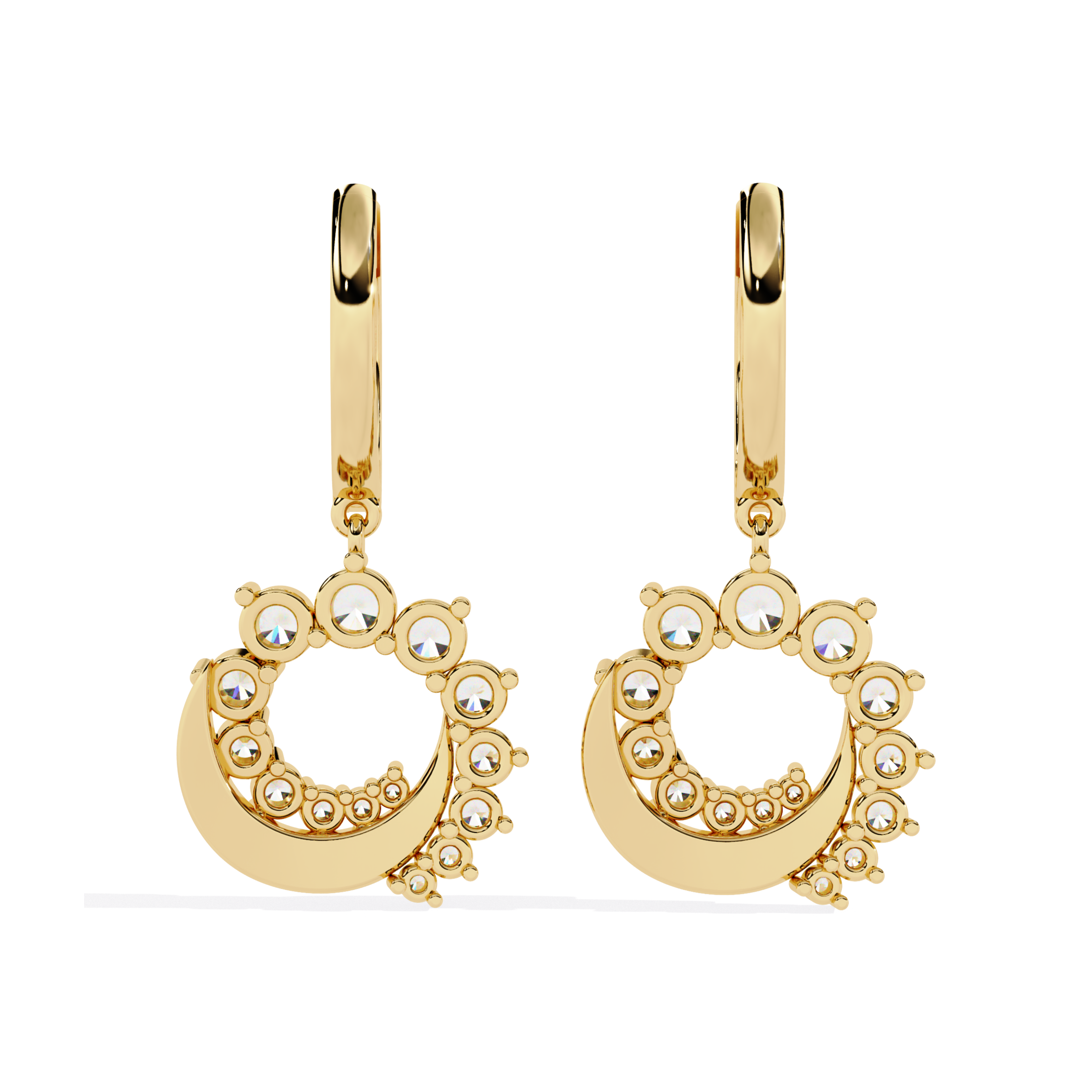 Lunar Glow Gold Hoop Earrings