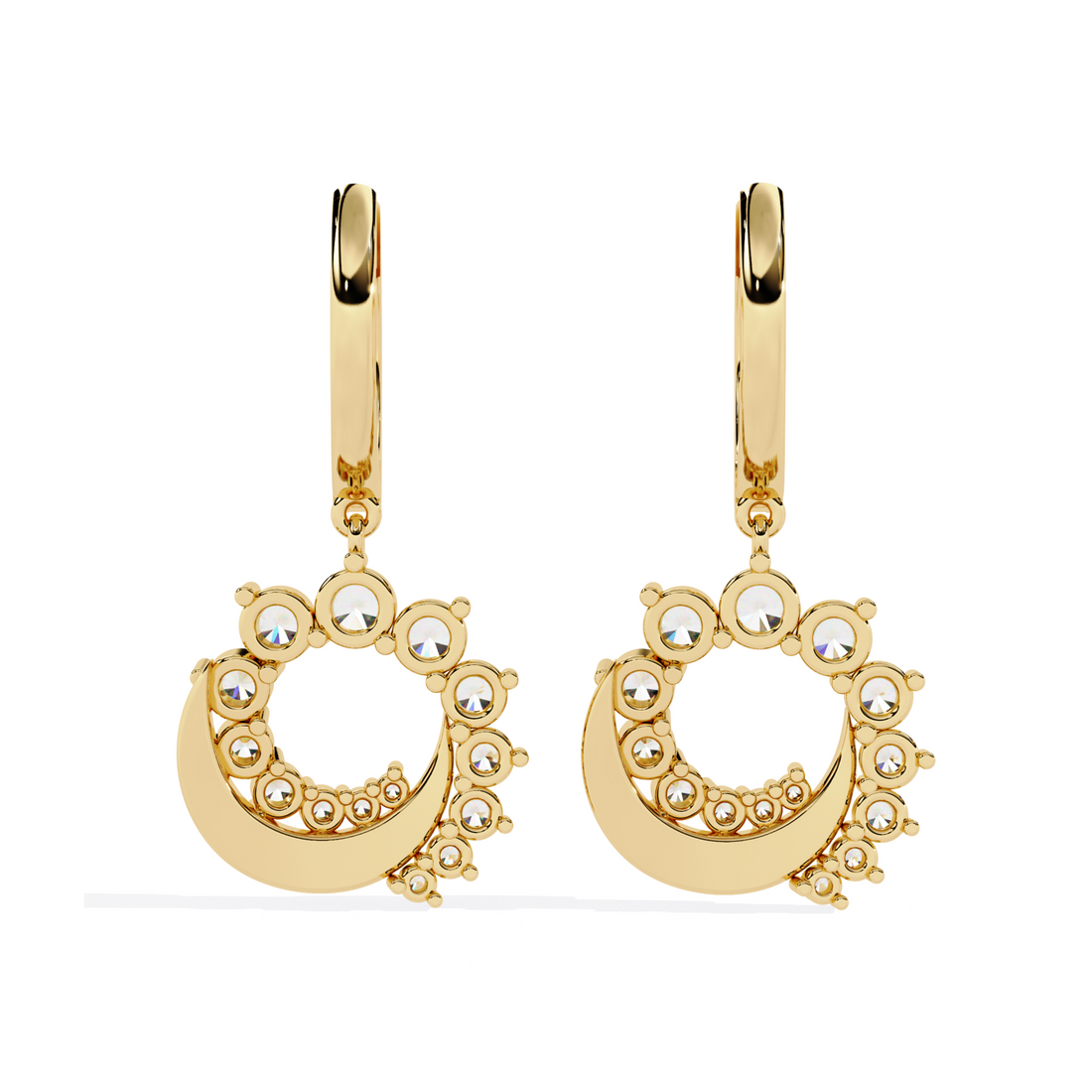 Lunar Glow Gold Hoop Earrings
