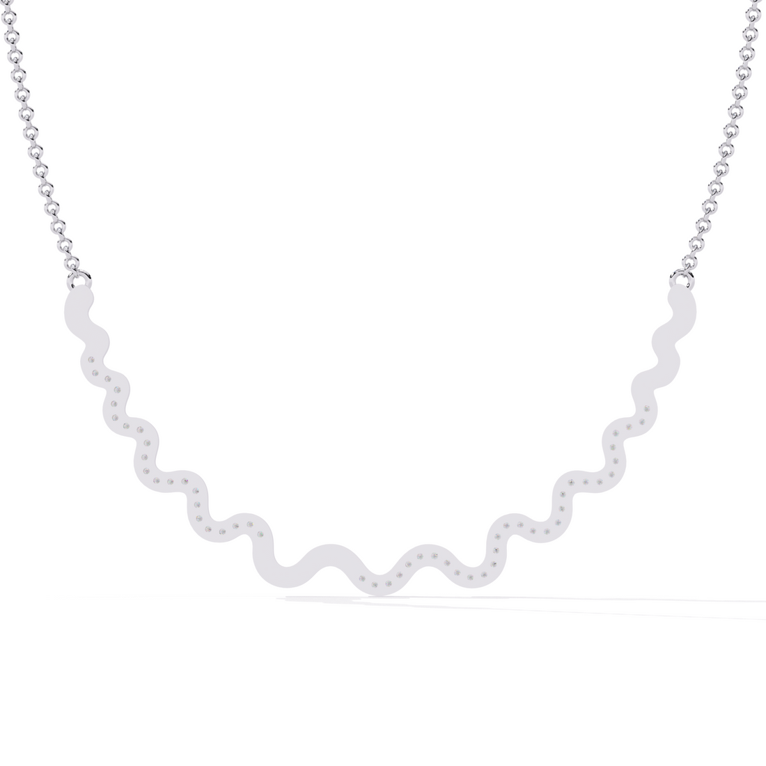 Wavy Gold Diamond Necklace