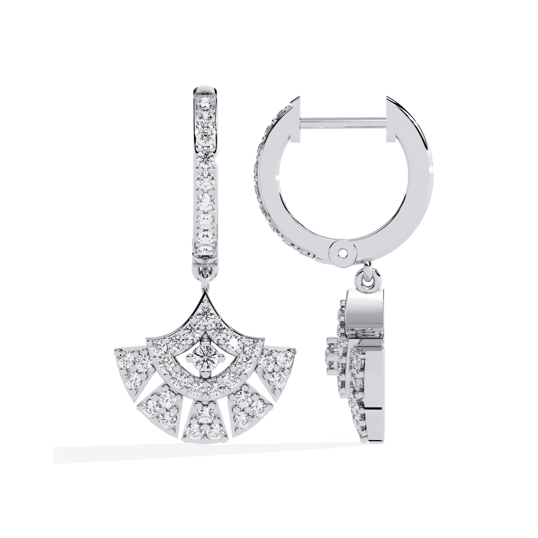 Radiant Royale Diamond Hoop Earrings