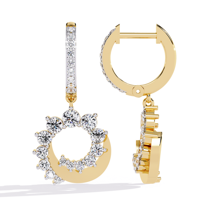 Lunar Glow Gold Hoop Earrings