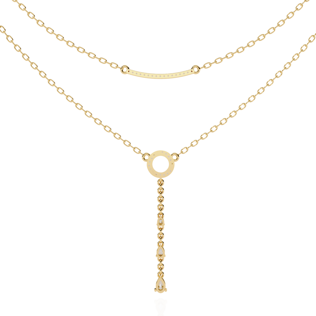 Elegant Layered Gold Diamond Necklace