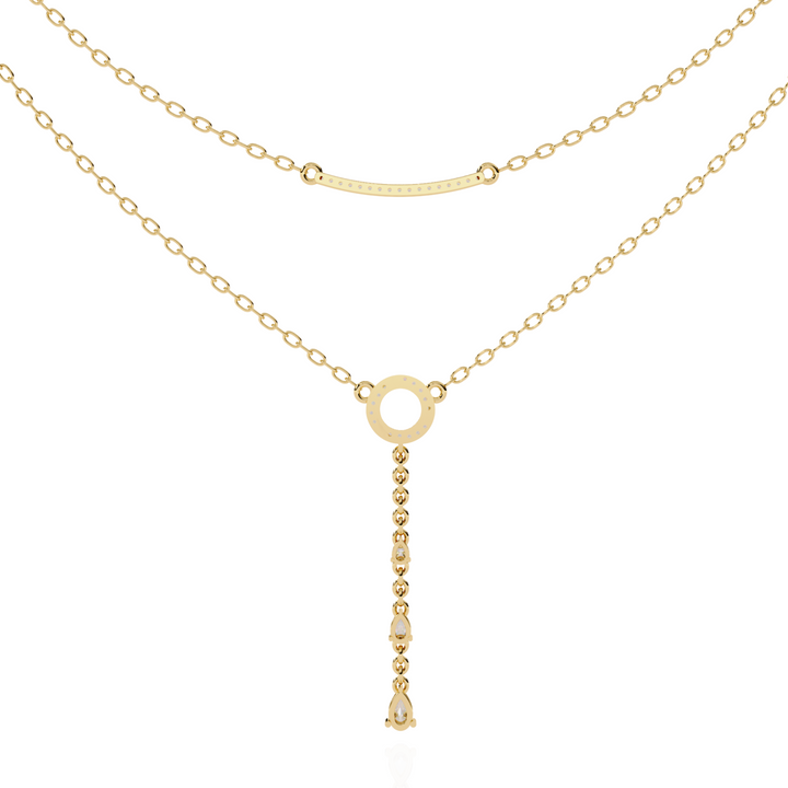 Elegant Layered Gold Diamond Necklace