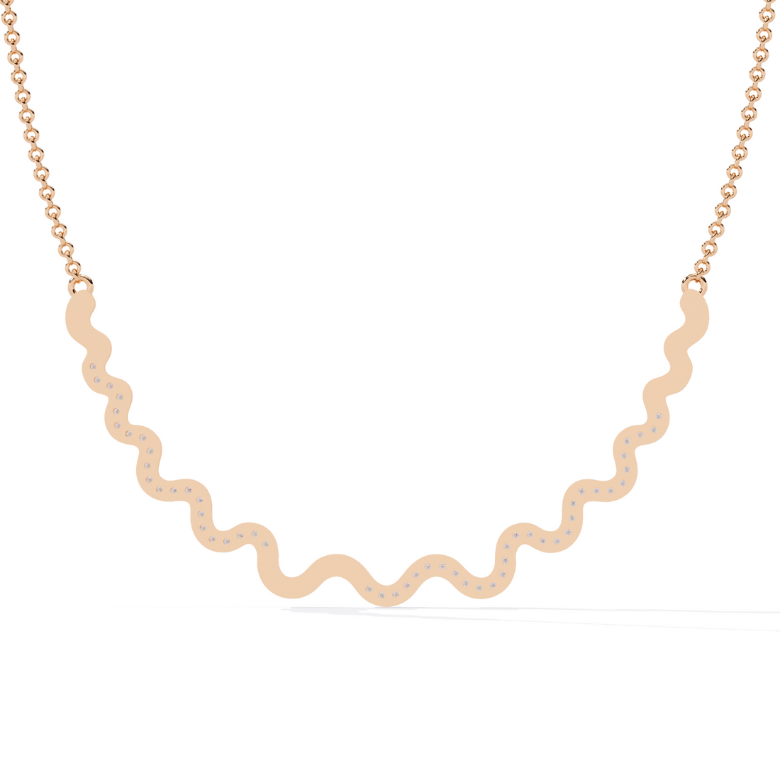 Wavy Gold Diamond Necklace