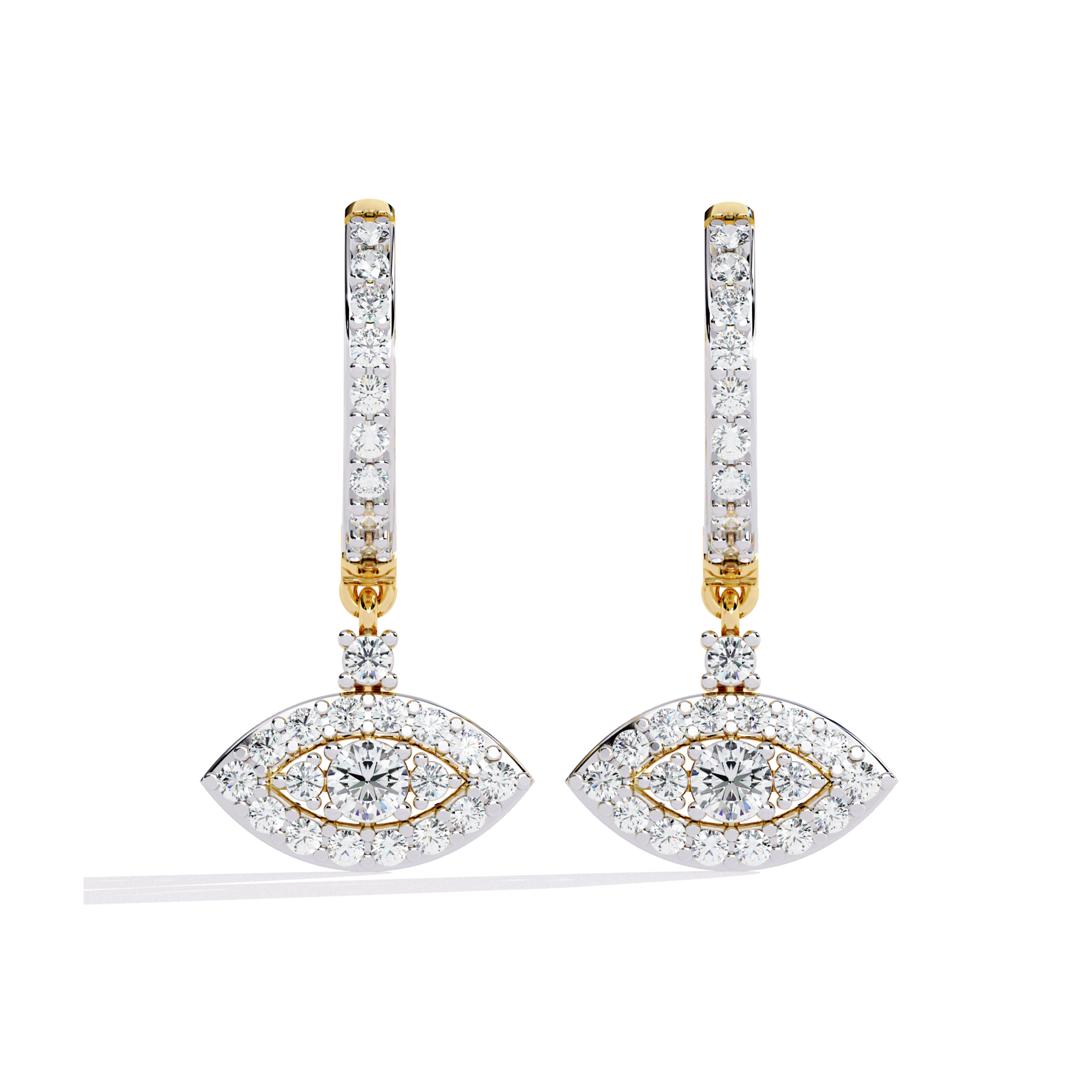 Evil Eye Diamond Hoop Earrings