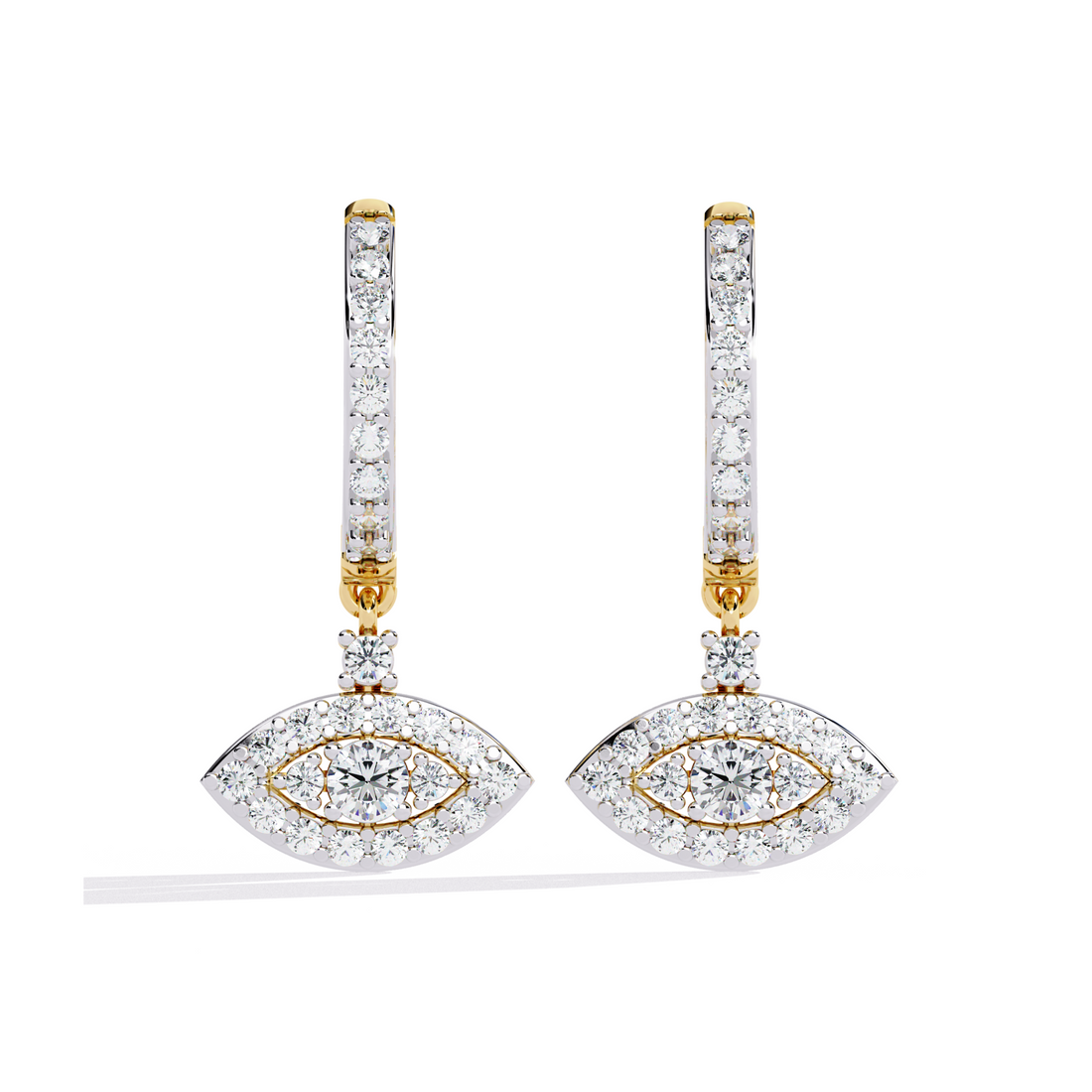 Evil Eye Diamond Hoop Earrings