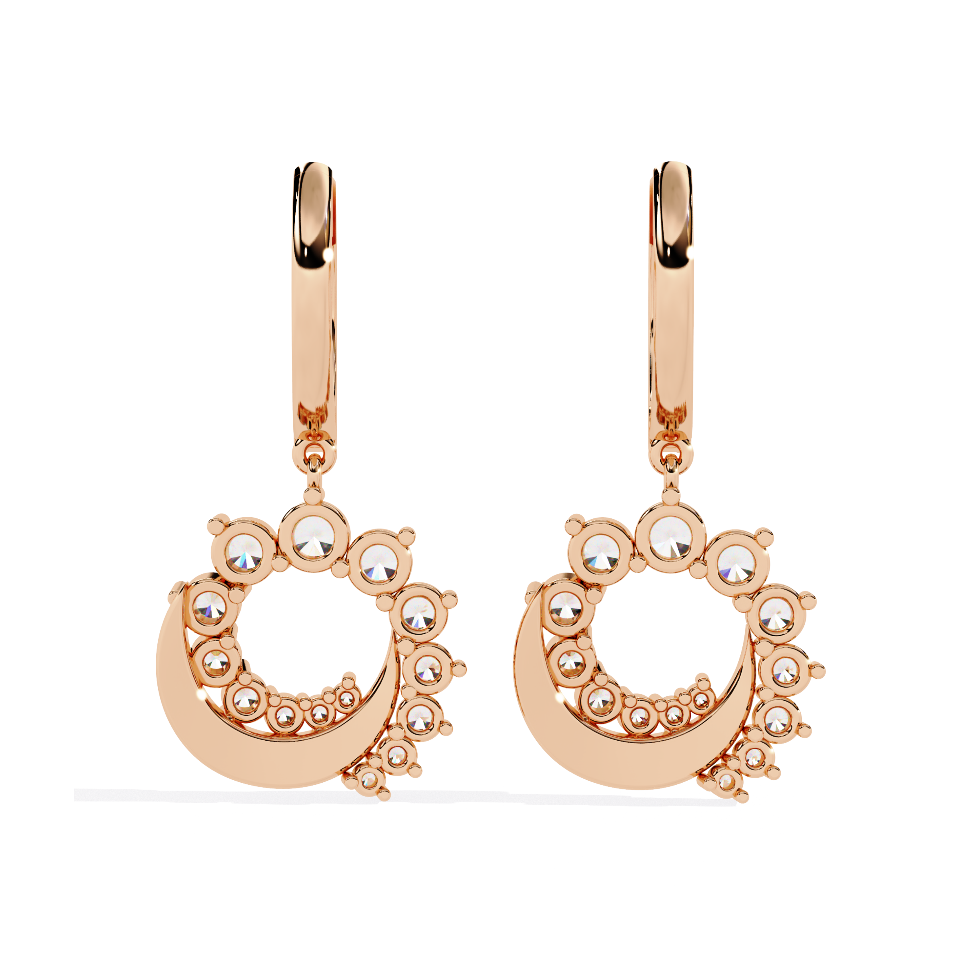 Lunar Glow Gold Hoop Earrings