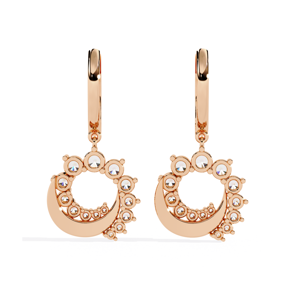 Lunar Glow Gold Hoop Earrings