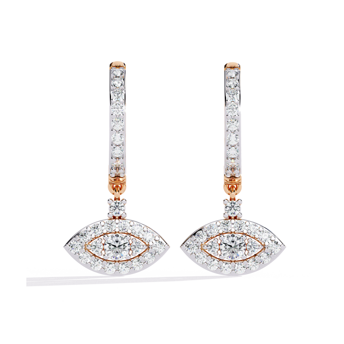 Evil Eye Diamond Hoop Earrings