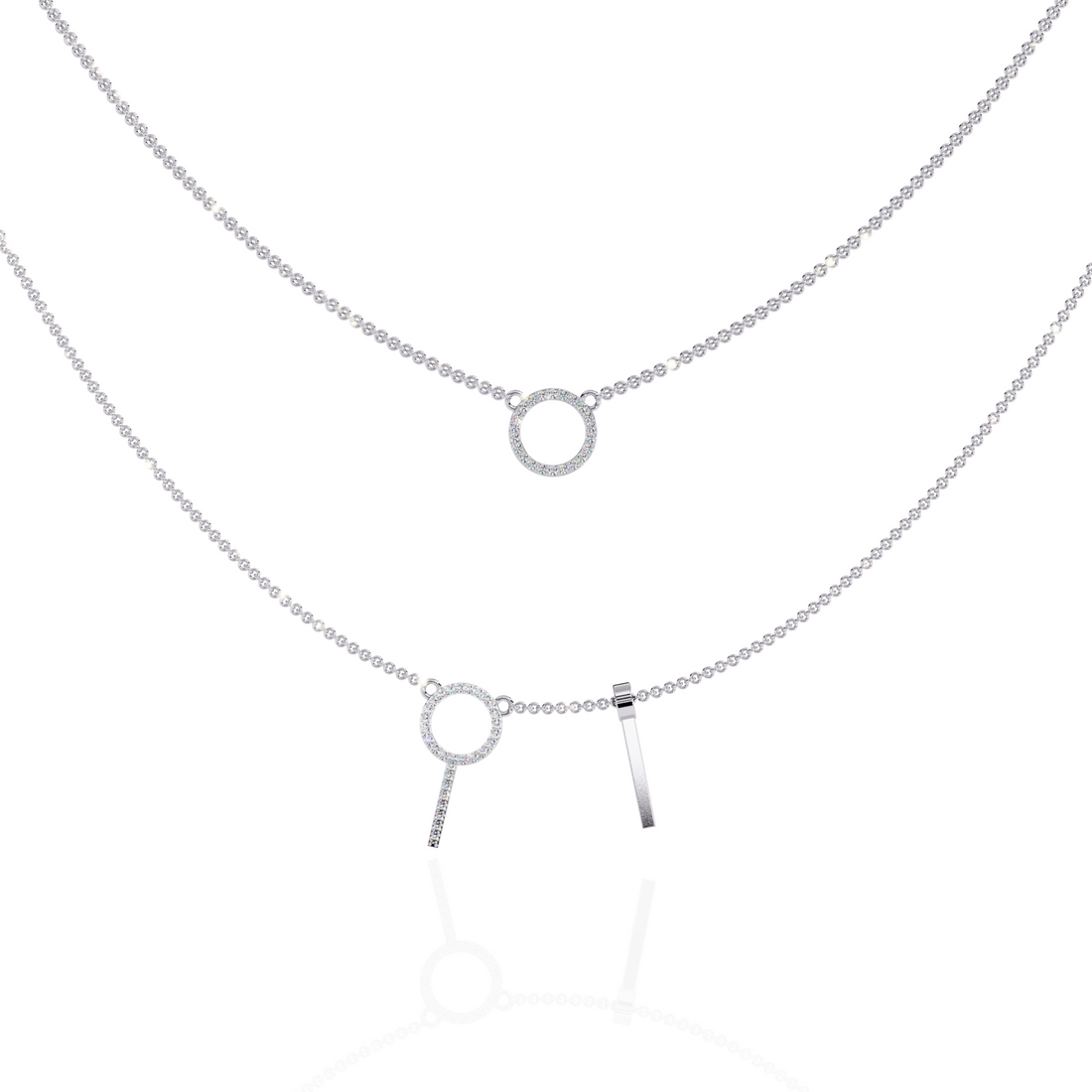 Elegant Dual-Layer Necklace with Geometric Accents