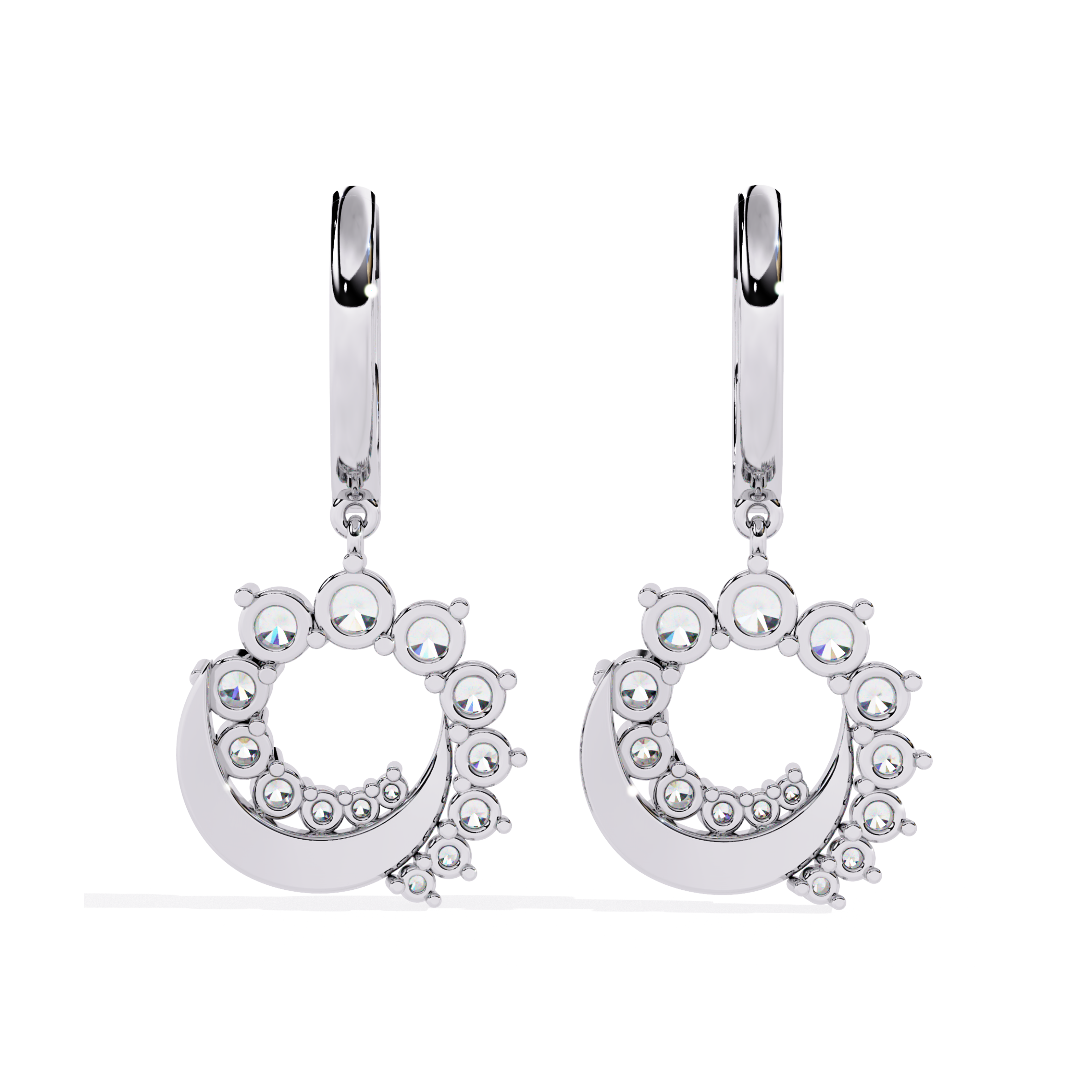 Lunar Glow Gold Hoop Earrings