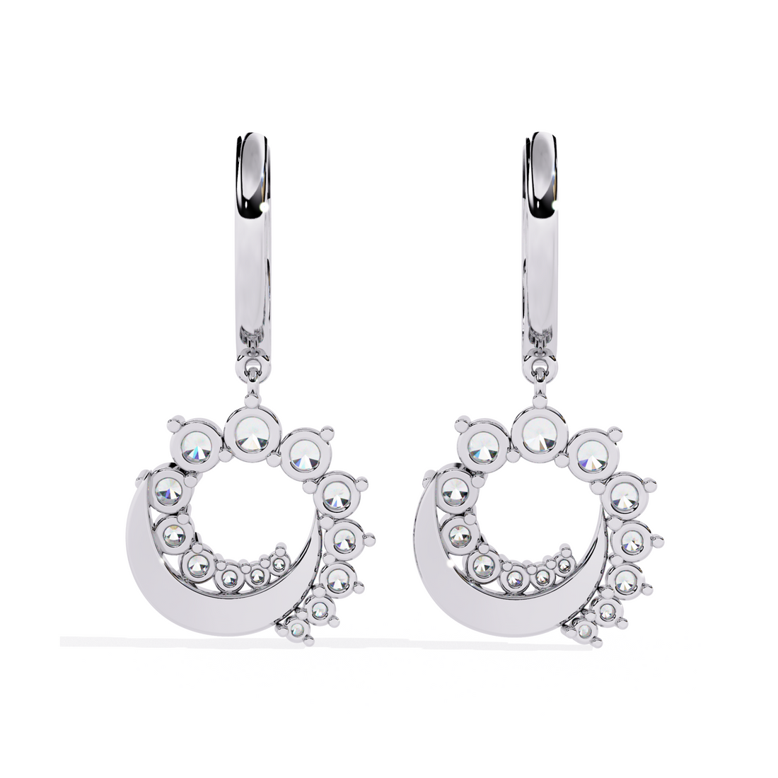 Lunar Glow Gold Hoop Earrings