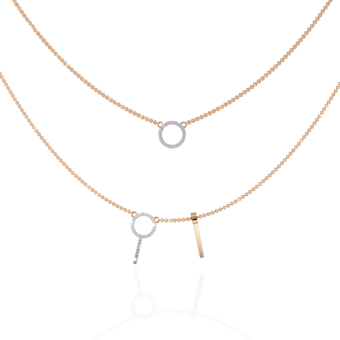 Elegant Dual-Layer Necklace with Geometric Accents