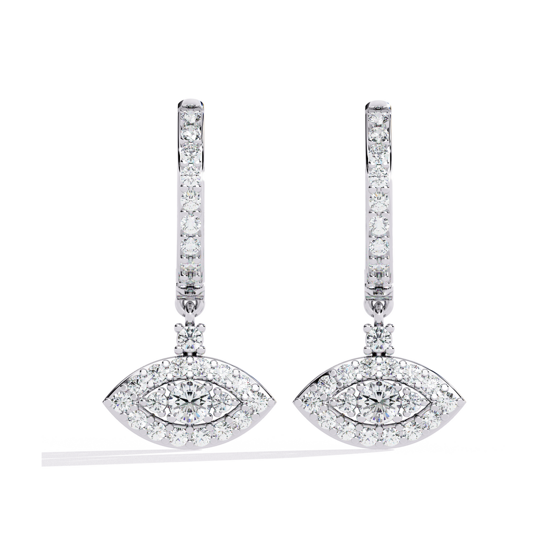 Evil Eye Diamond Hoop Earrings