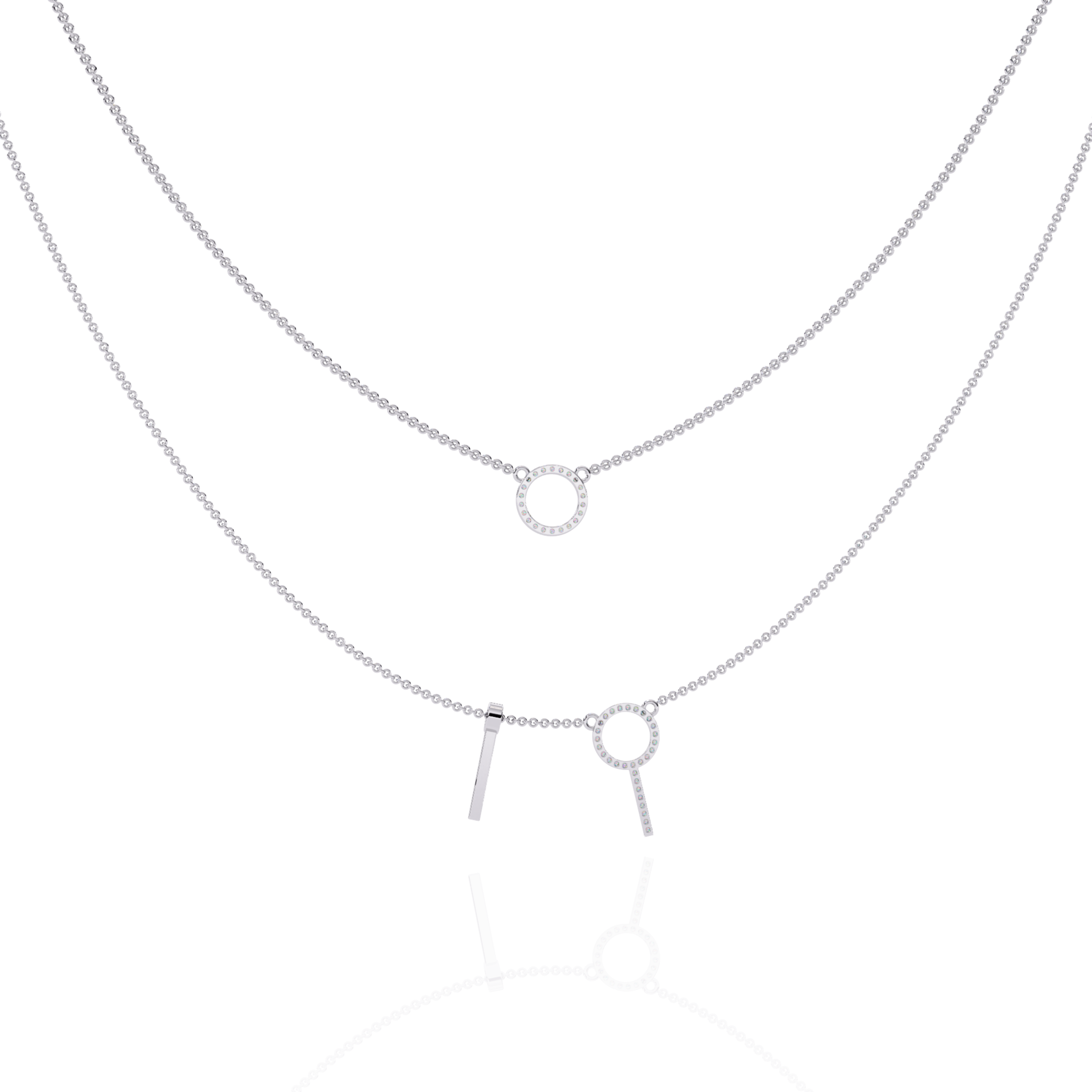 Elegant Dual-Layer Necklace with Geometric Accents