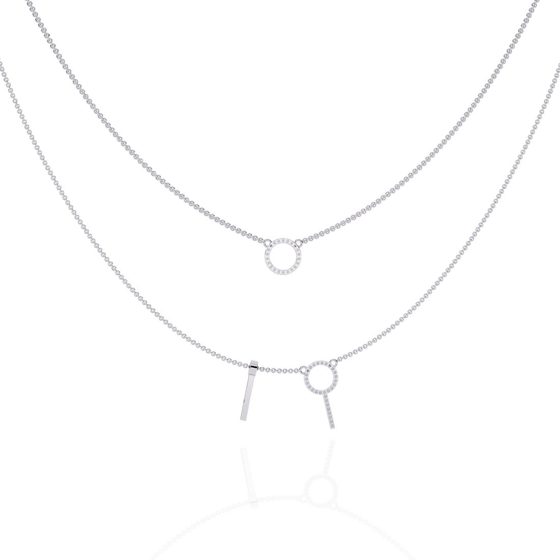 Elegant Dual-Layer Necklace with Geometric Accents