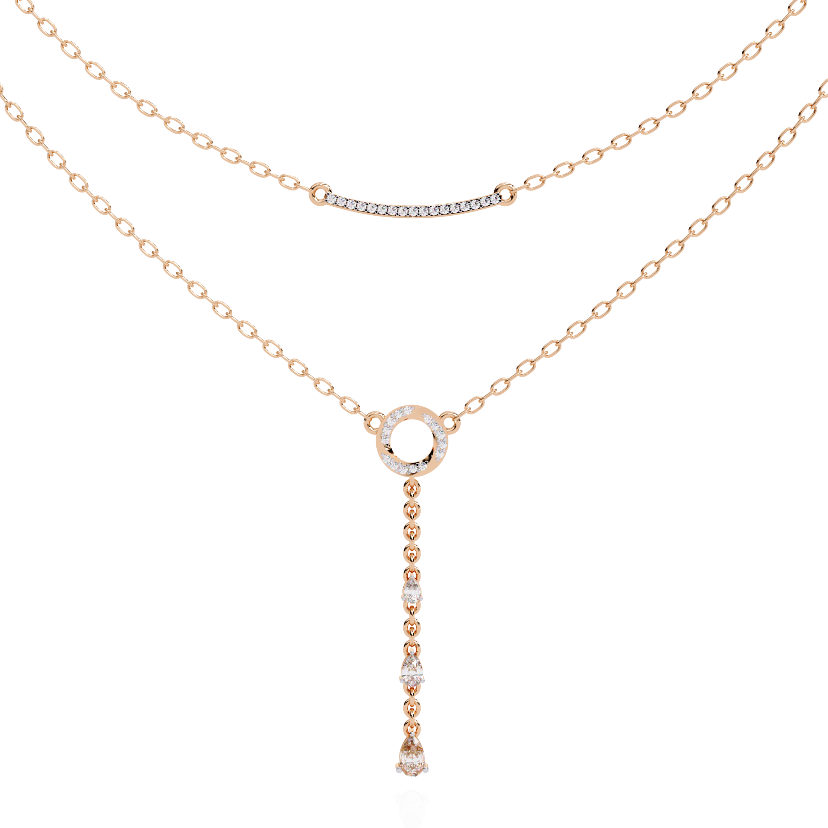 Elegant Layered Gold Diamond Necklace