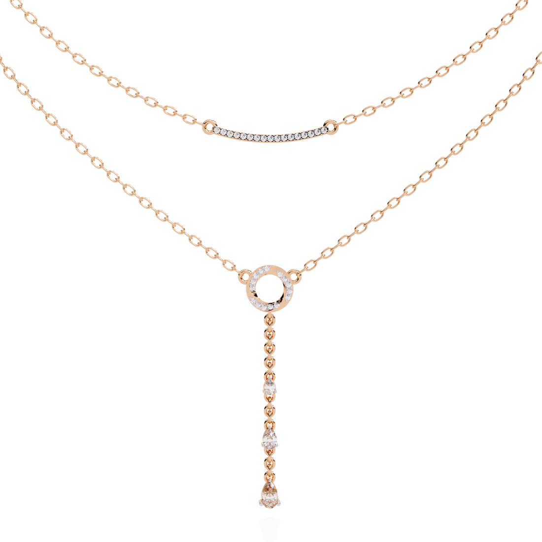 Elegant Layered Gold Diamond Necklace