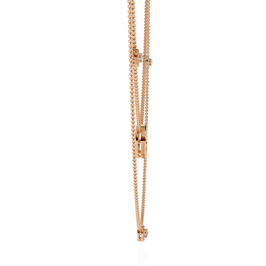 Minimalist Layered Gold Necklace with Diamond Accents