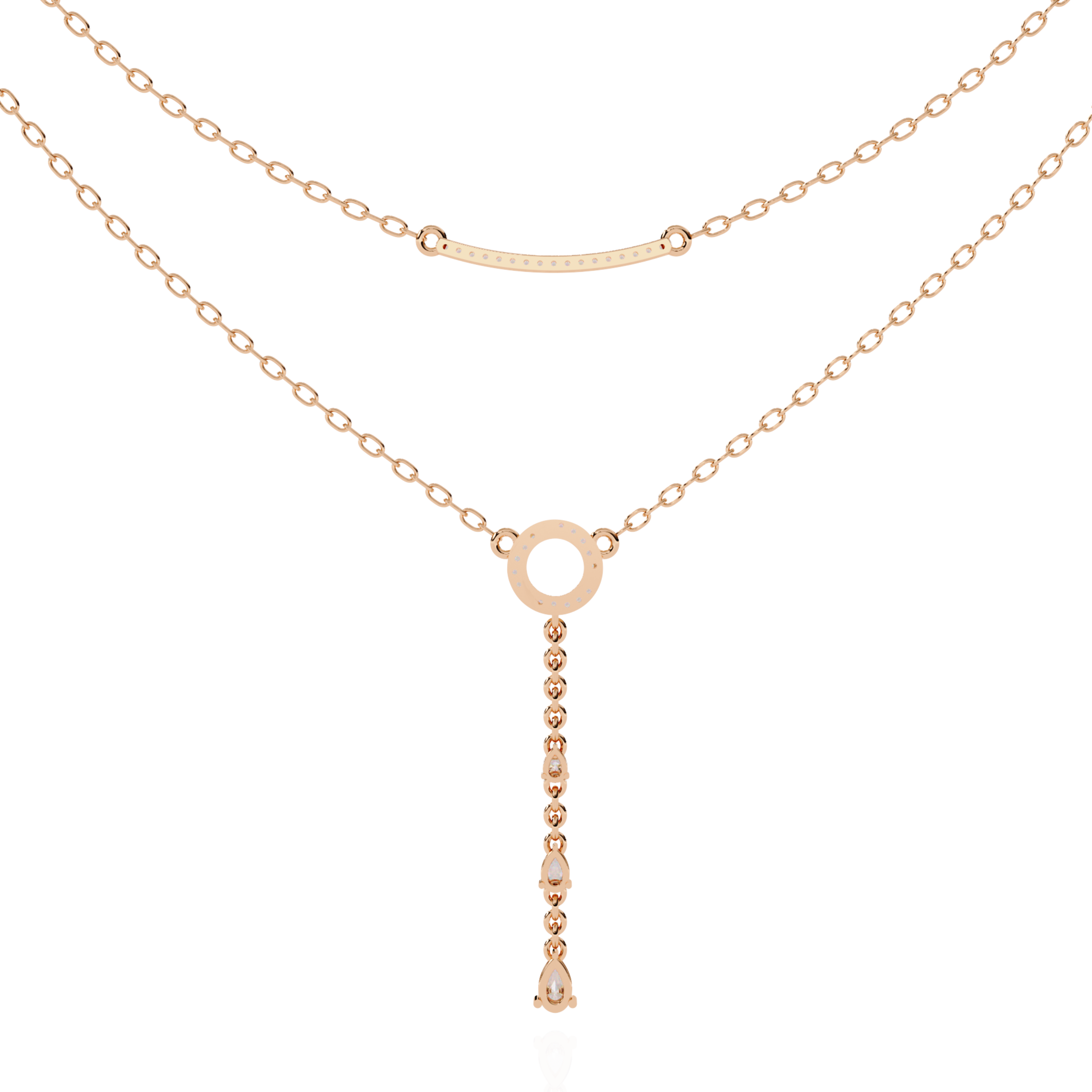 Elegant Layered Gold Diamond Necklace