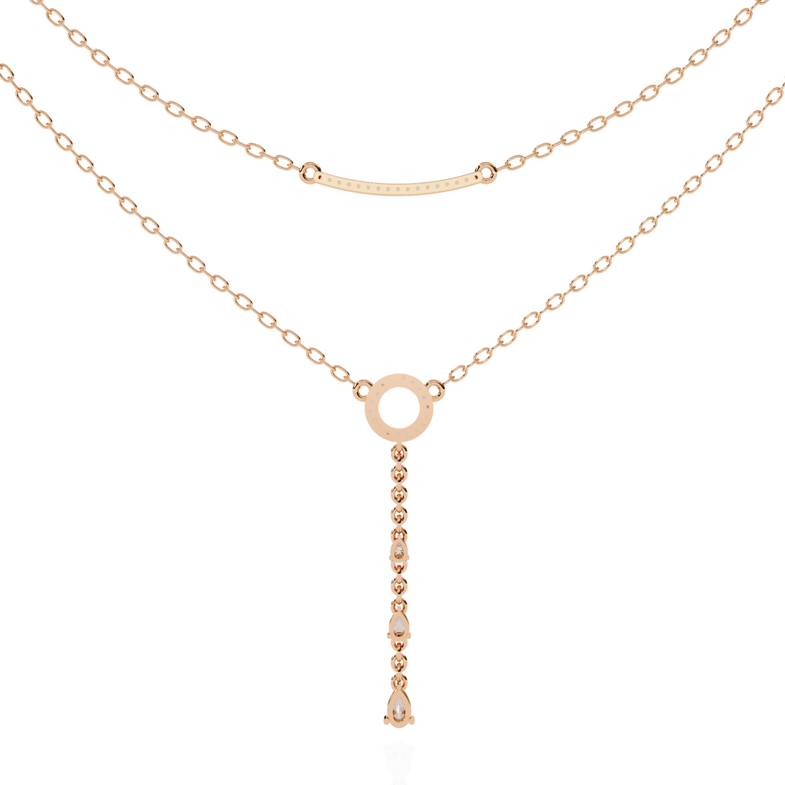 Elegant Layered Gold Diamond Necklace