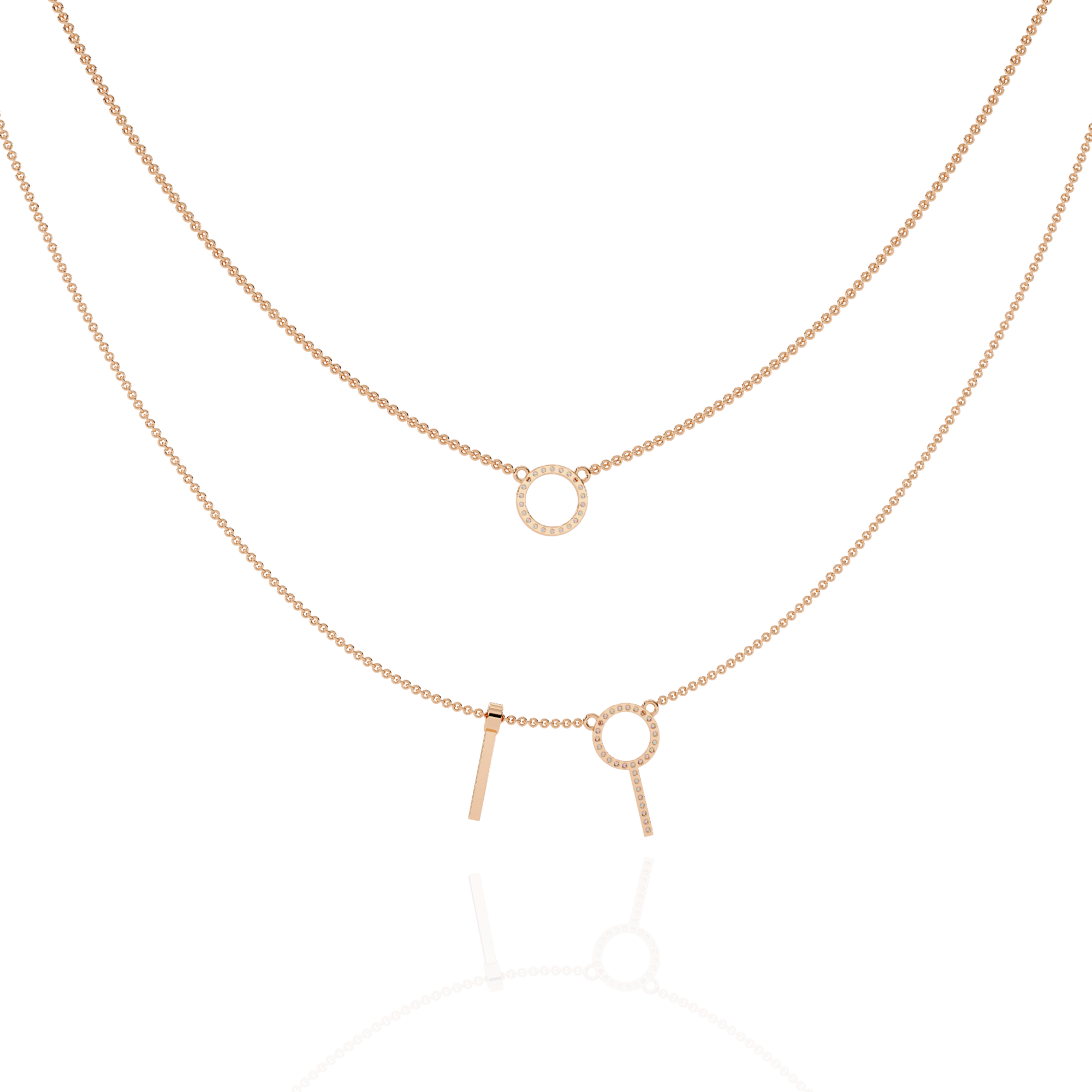 Elegant Dual-Layer Necklace with Geometric Accents