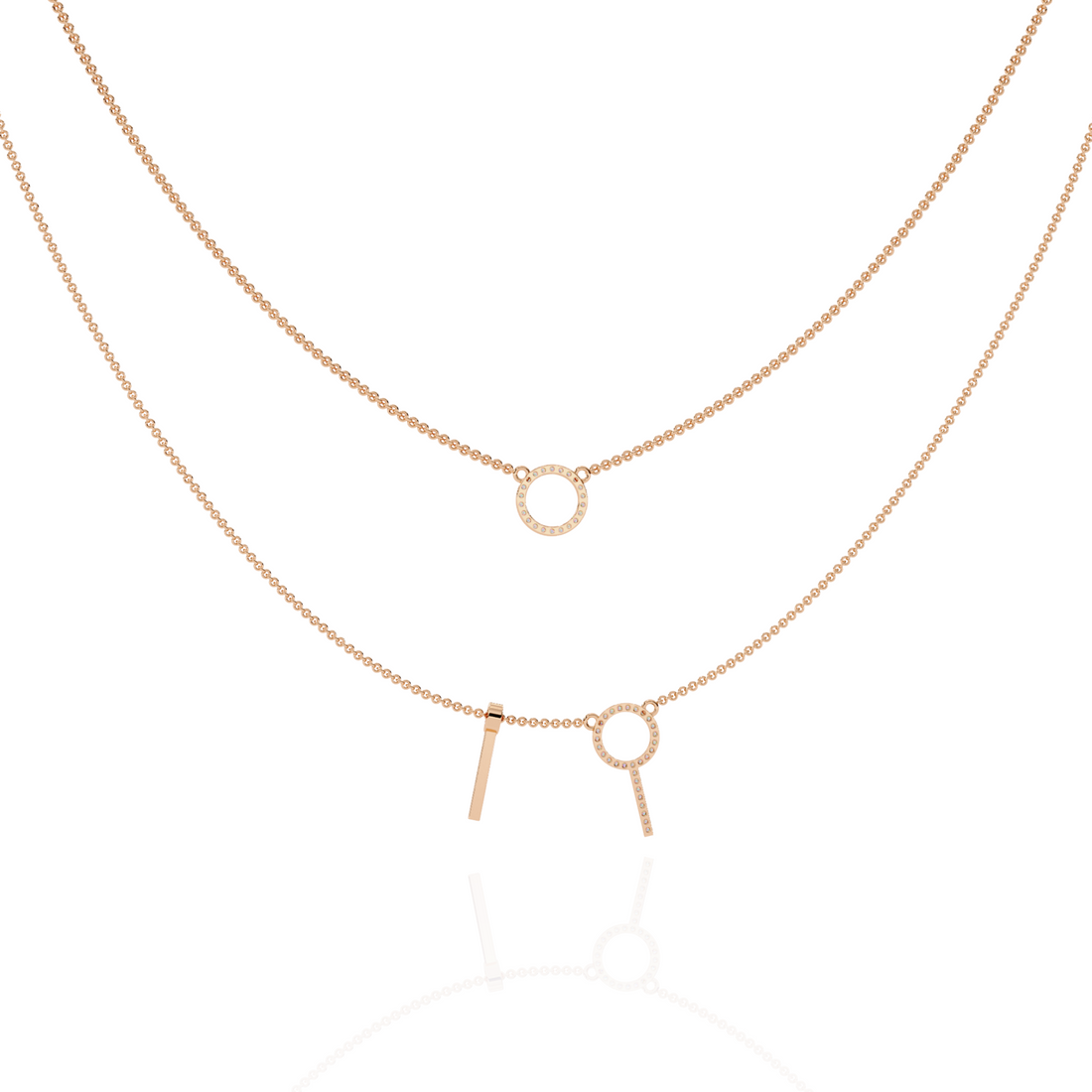 Elegant Dual-Layer Necklace with Geometric Accents