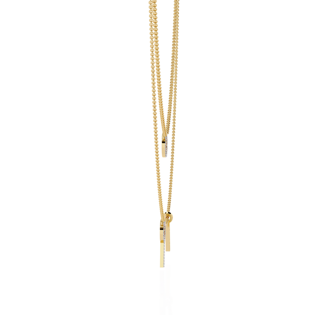 Elegant Dual-Layer Necklace with Geometric Accents