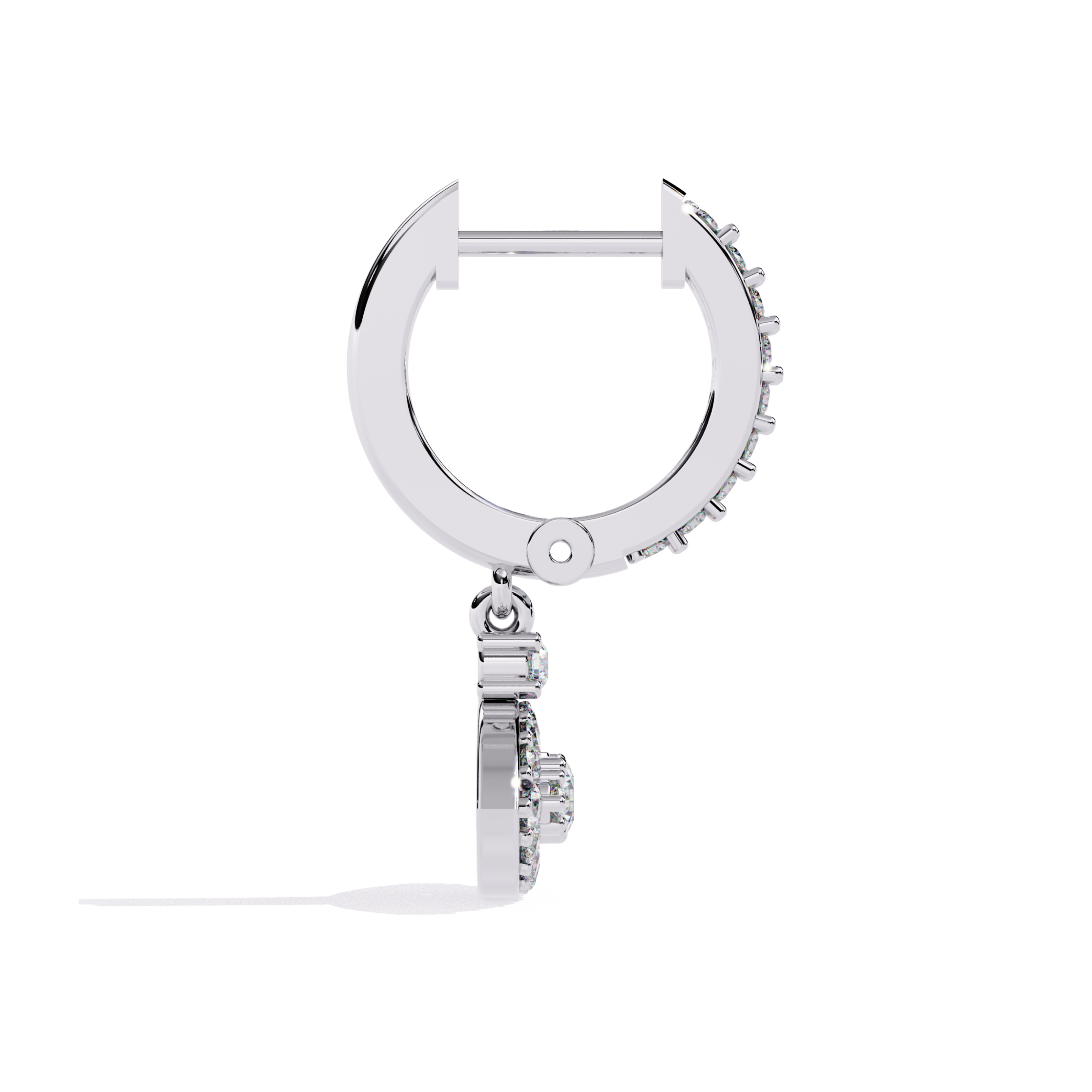 Evil Eye Diamond Hoop Earrings