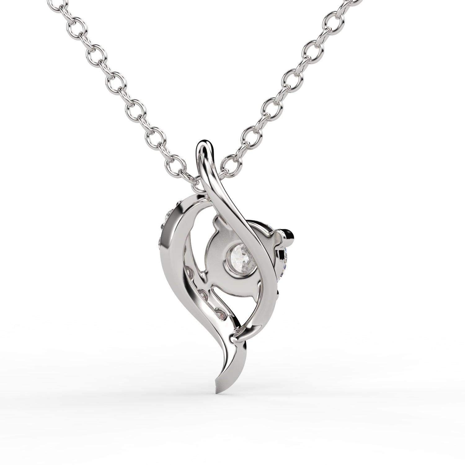 Radiant Swirl Diamond Pendant