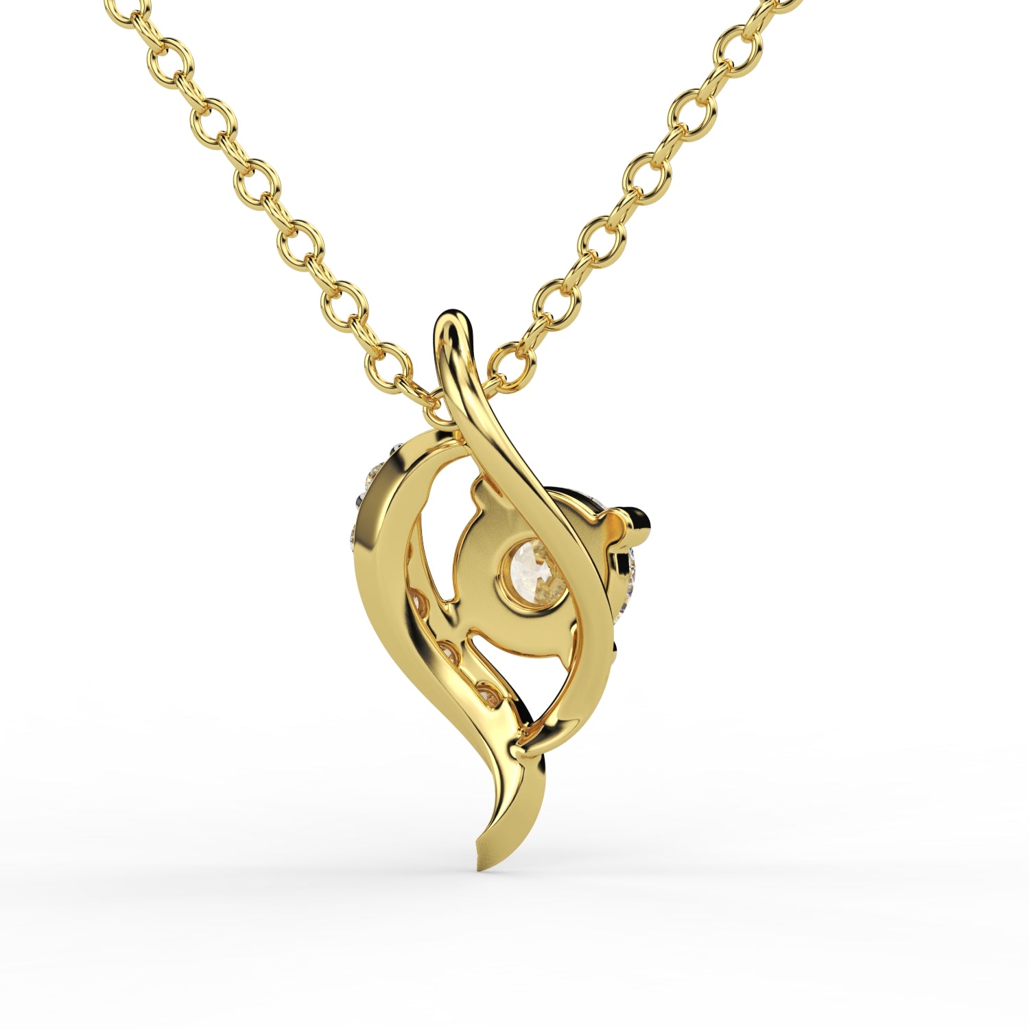 Radiant Swirl Diamond Pendant