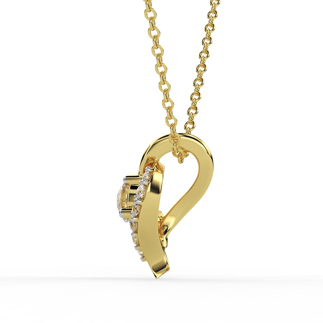 Radiant Swirl Diamond Pendant