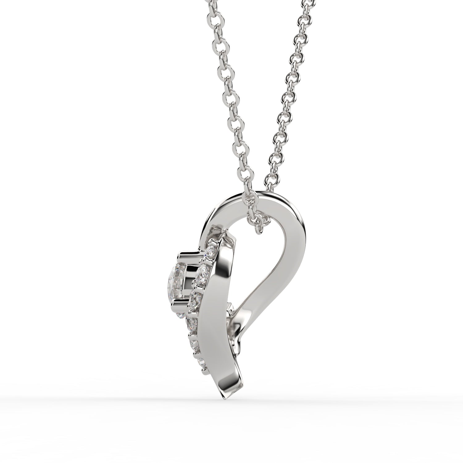 Radiant Swirl Diamond Pendant