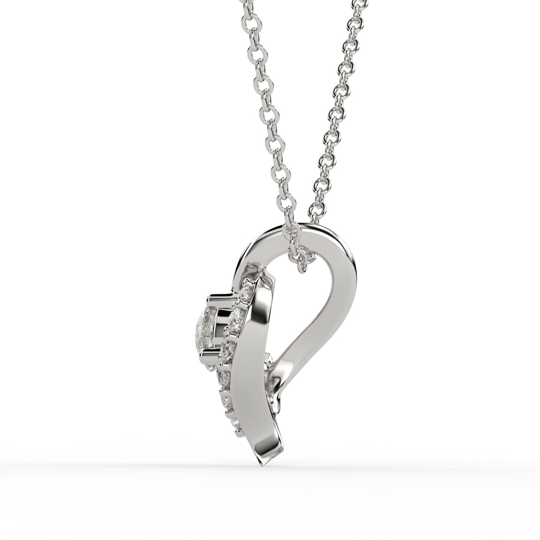 Radiant Swirl Diamond Pendant