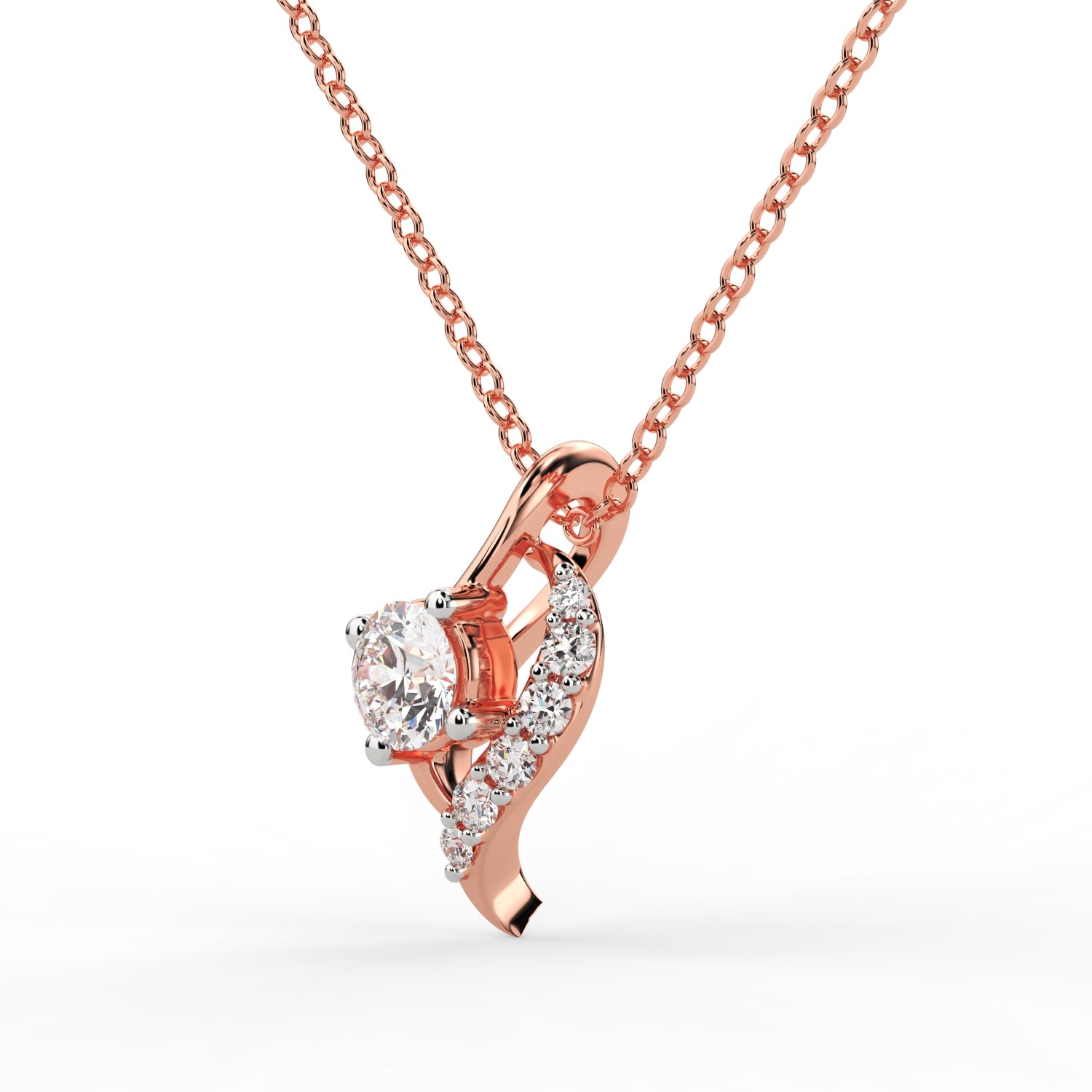 Radiant Swirl Diamond Pendant