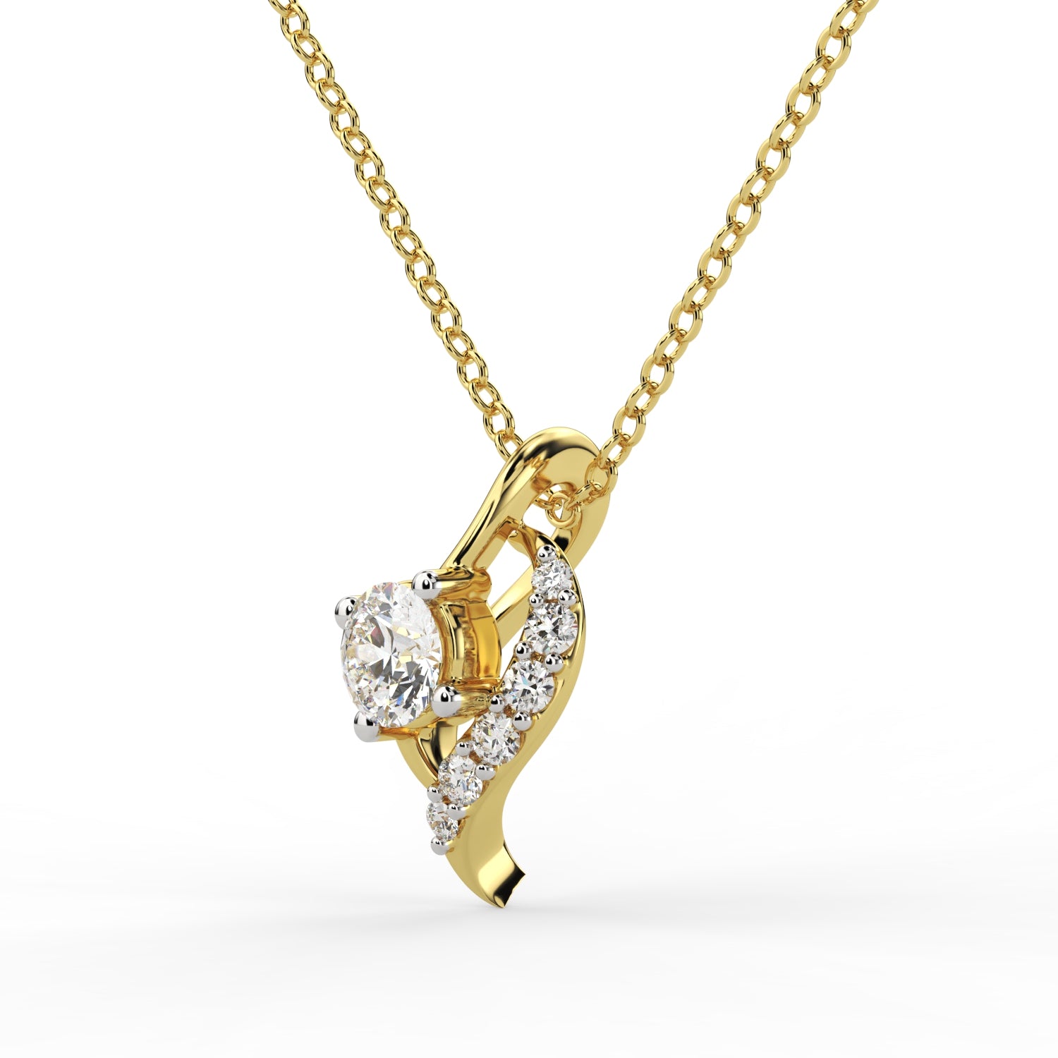 Radiant Swirl Diamond Pendant