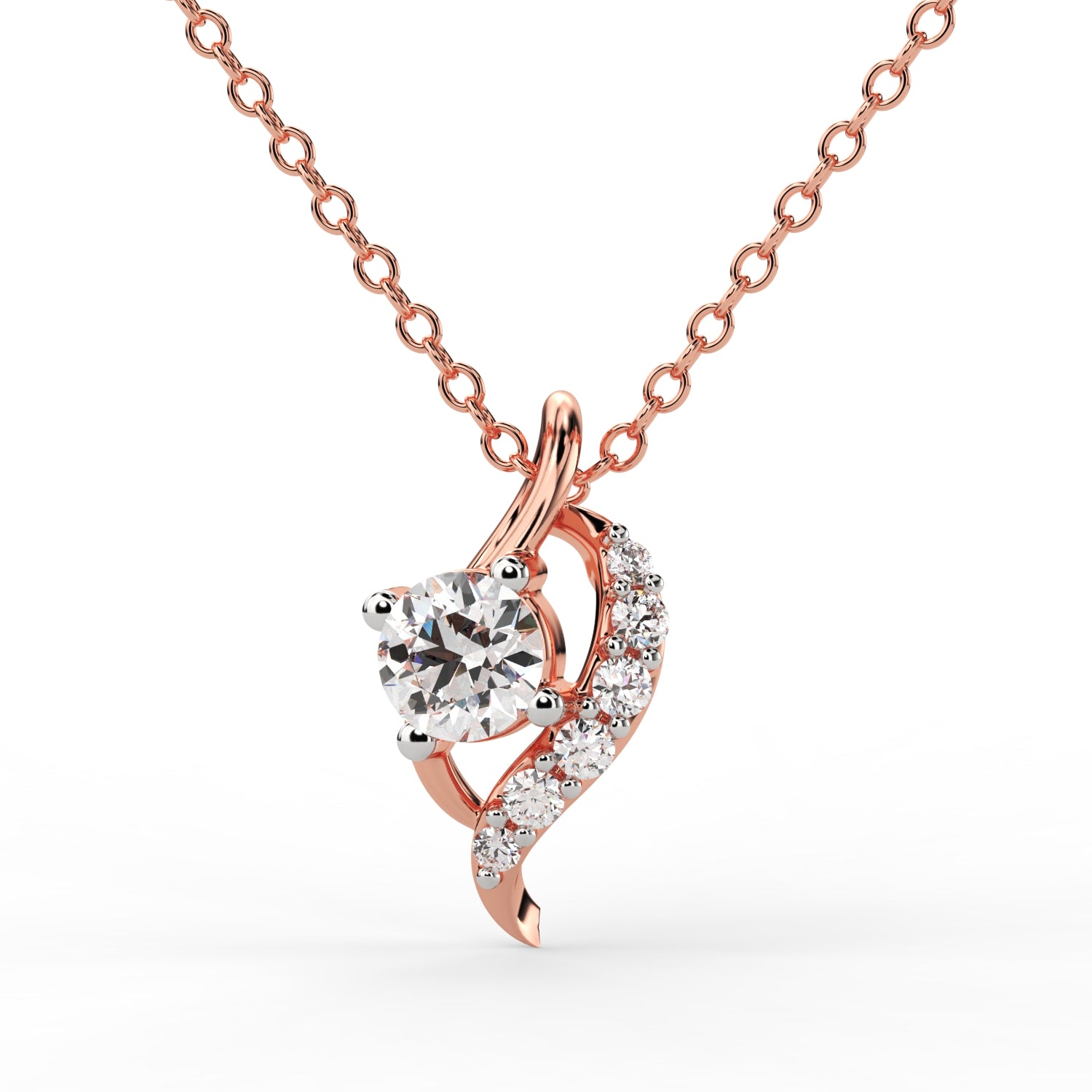 Radiant Swirl Diamond Pendant