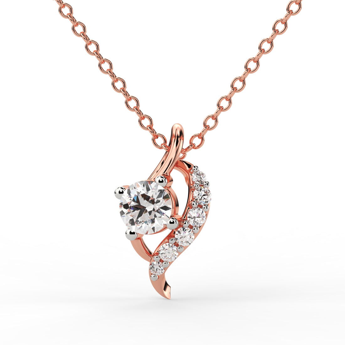 Radiant Swirl Diamond Pendant