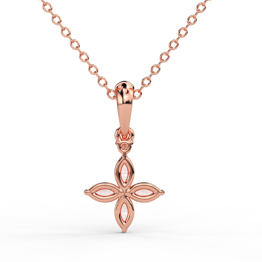 Elegant Diamond Floral Pendant in Gold