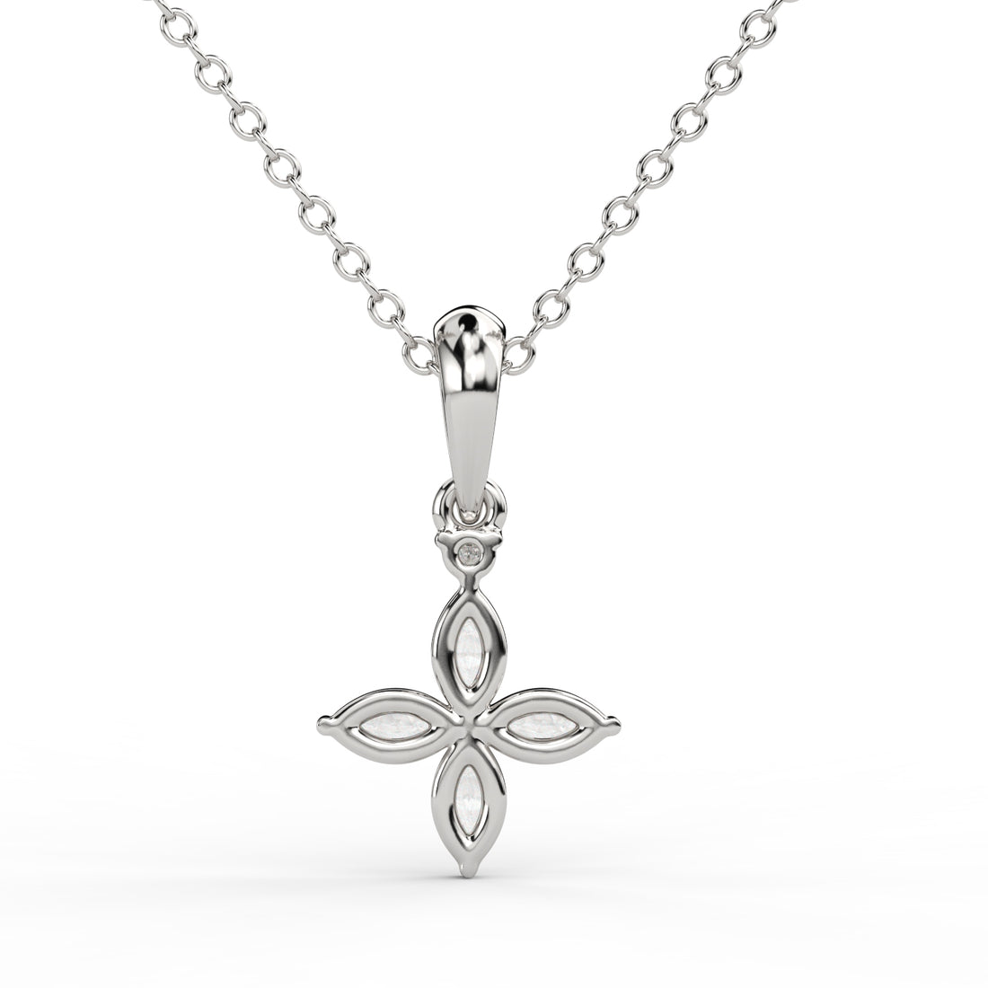 Elegant Diamond Floral Pendant in Gold