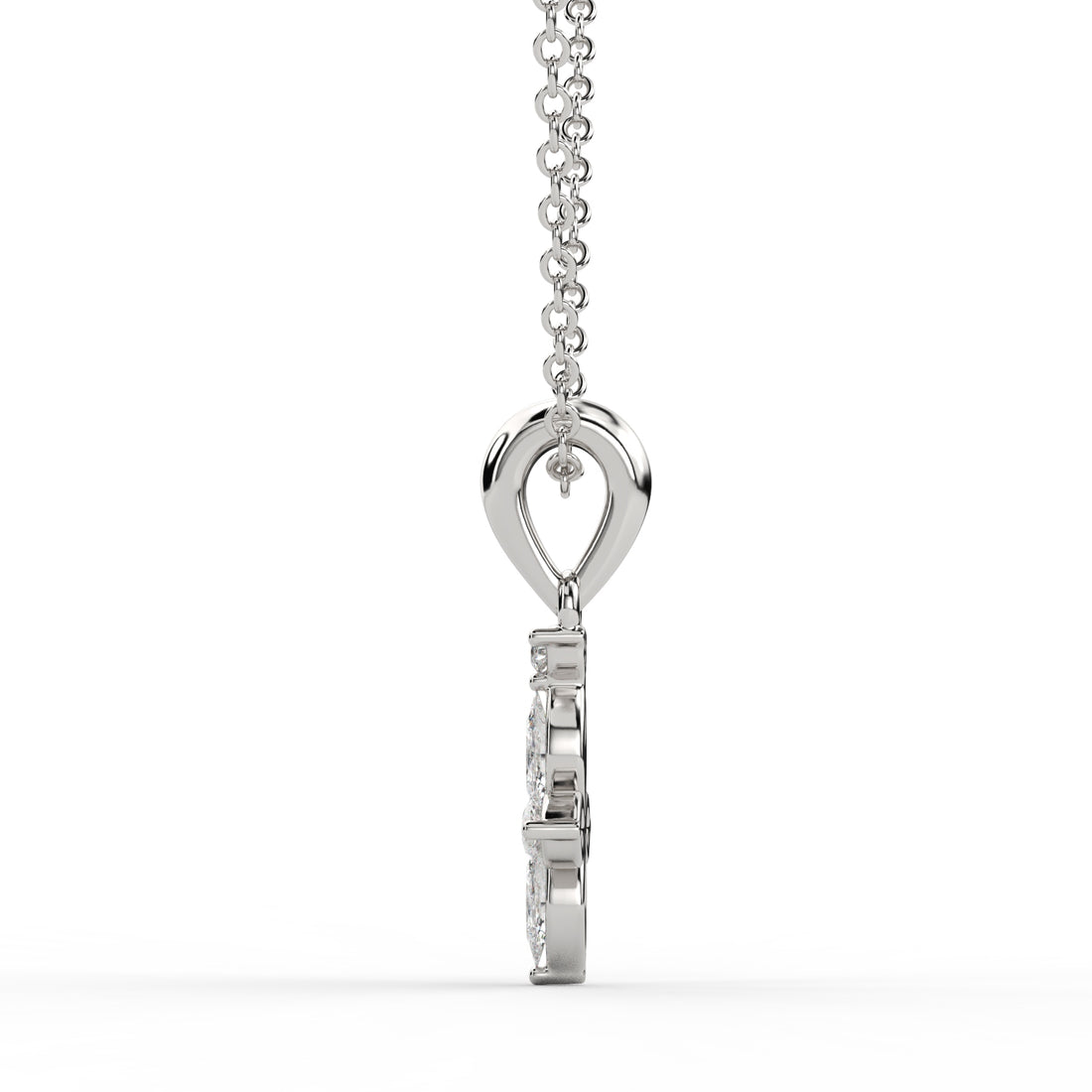 Elegant Diamond Floral Pendant in Gold