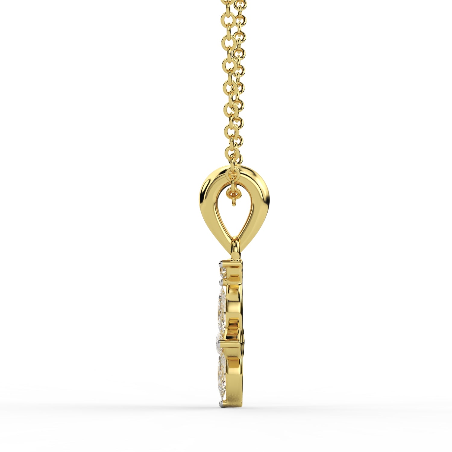 Elegant Diamond Floral Pendant in Gold