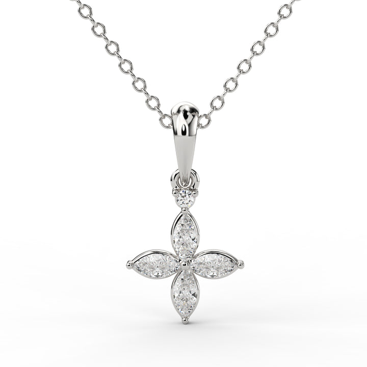 Elegant Diamond Floral Pendant in Gold