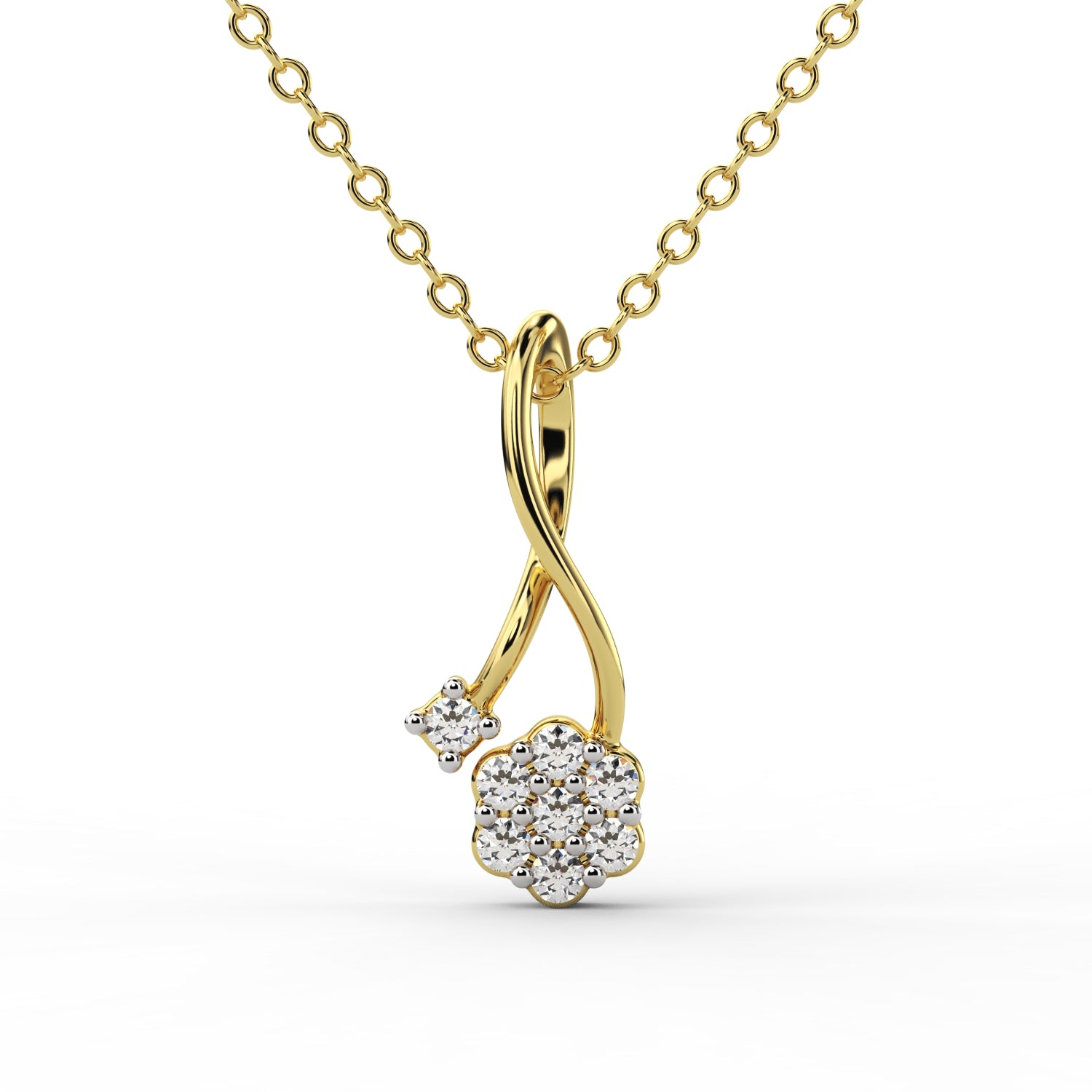 Twilight Blossom Diamond Pendant