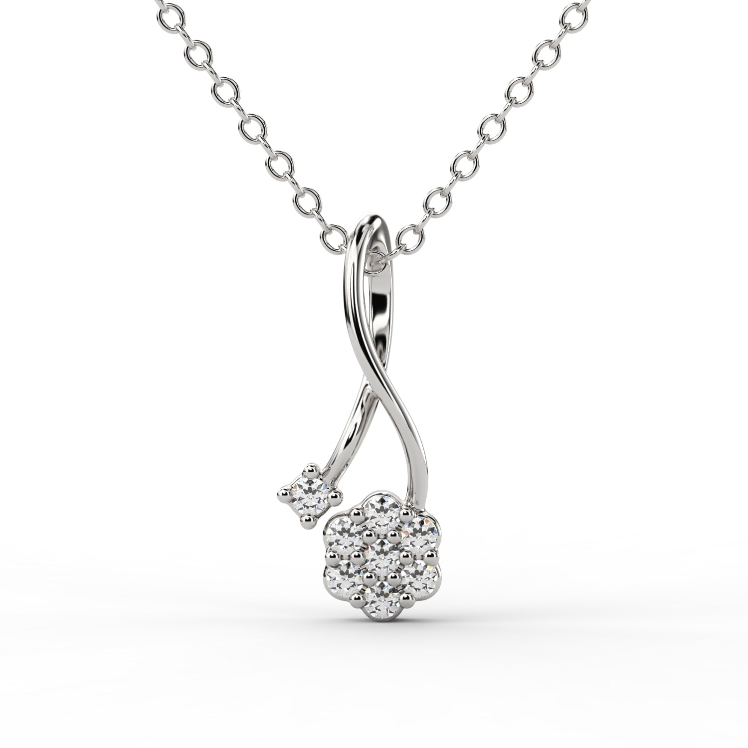 Twilight Blossom Diamond Pendant