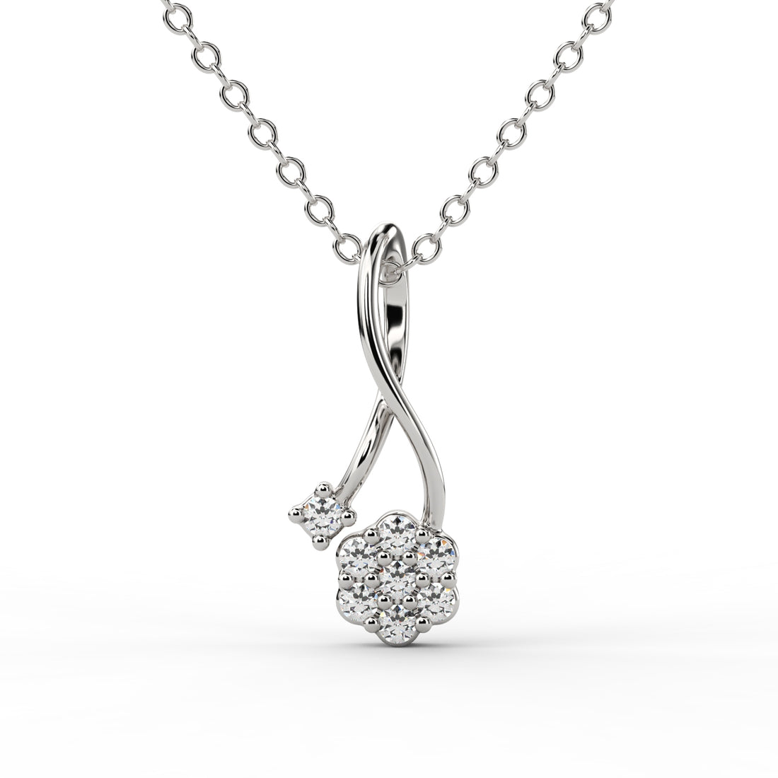 Twilight Blossom Diamond Pendant