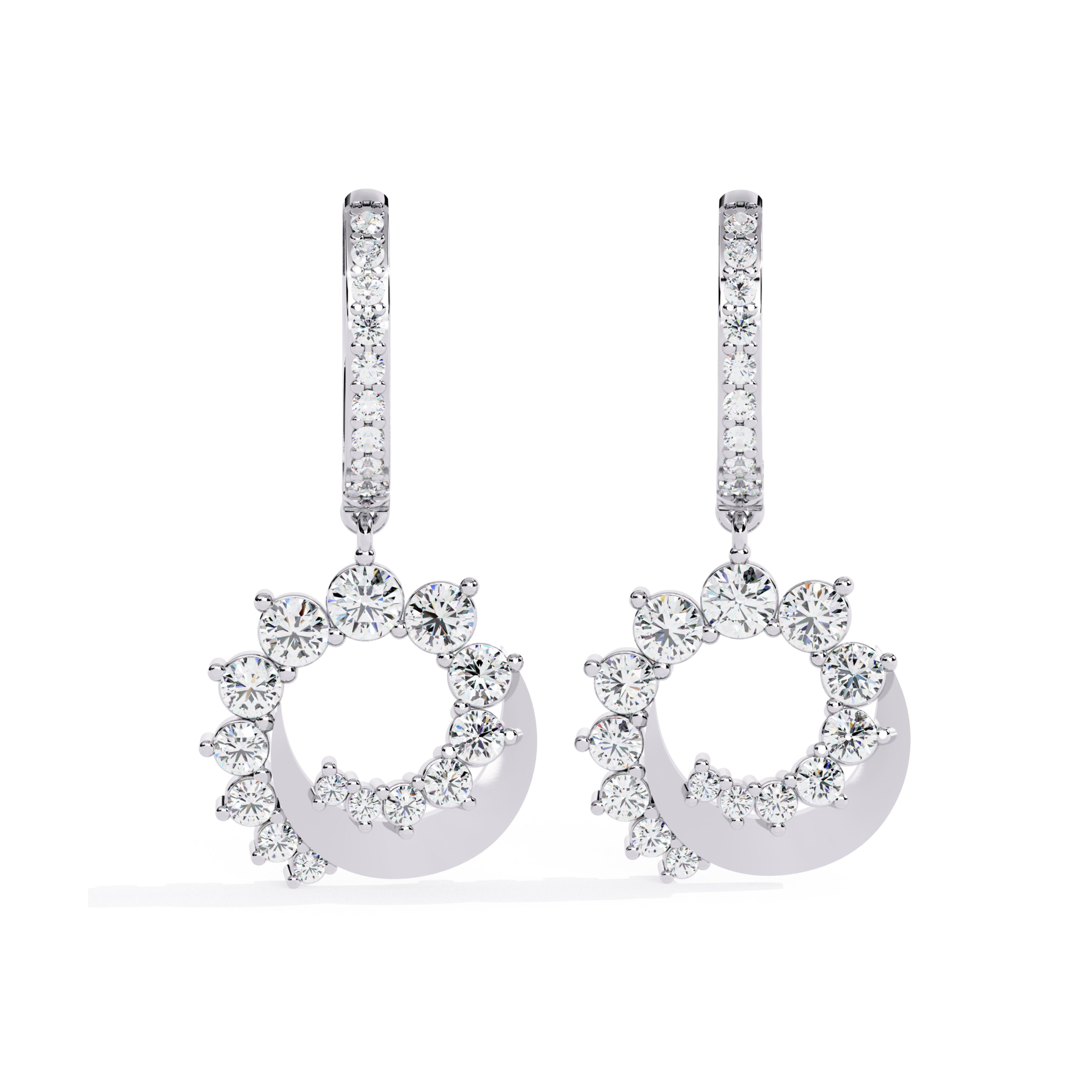 Lunar Glow Gold Hoop Earrings