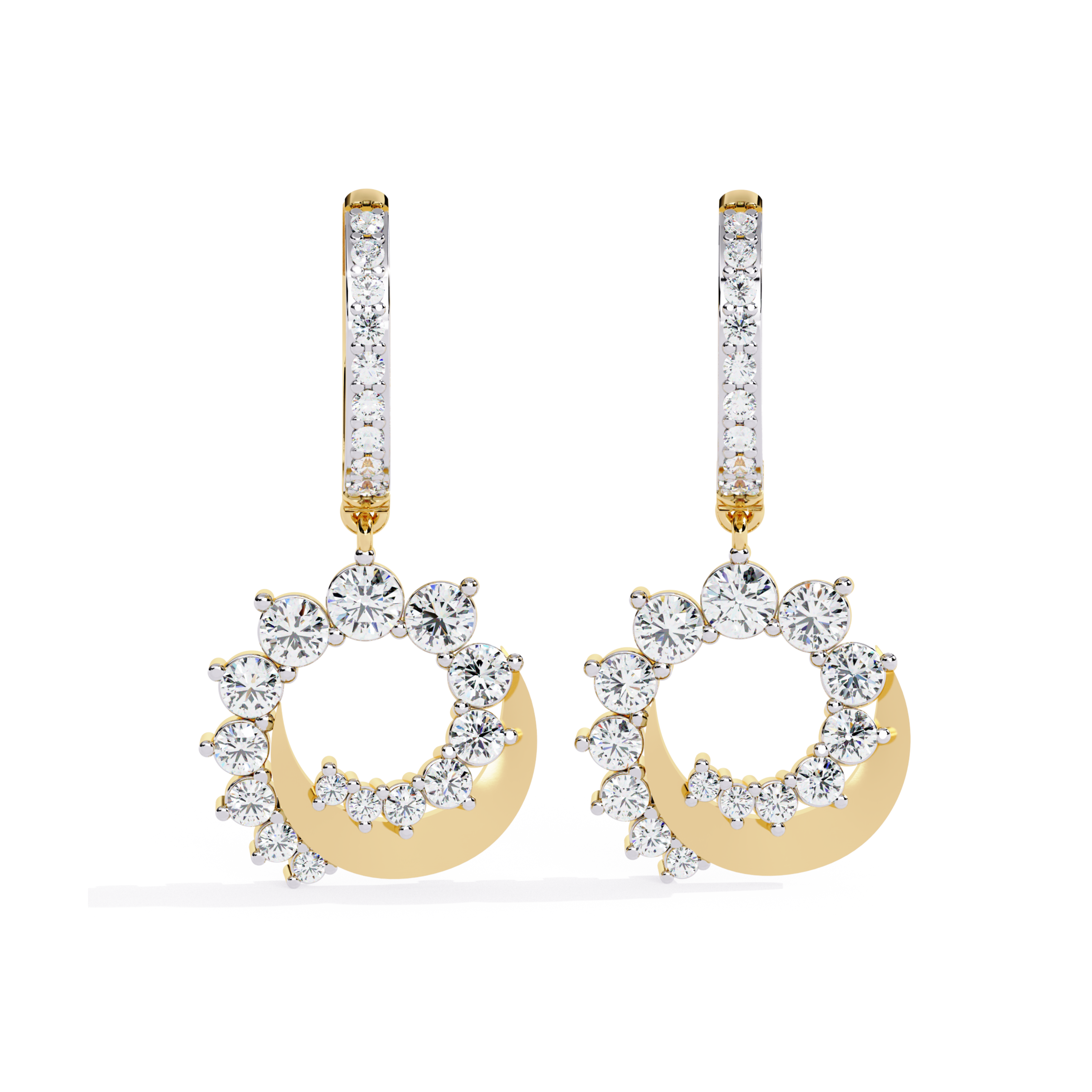 Lunar Glow Gold Hoop Earrings