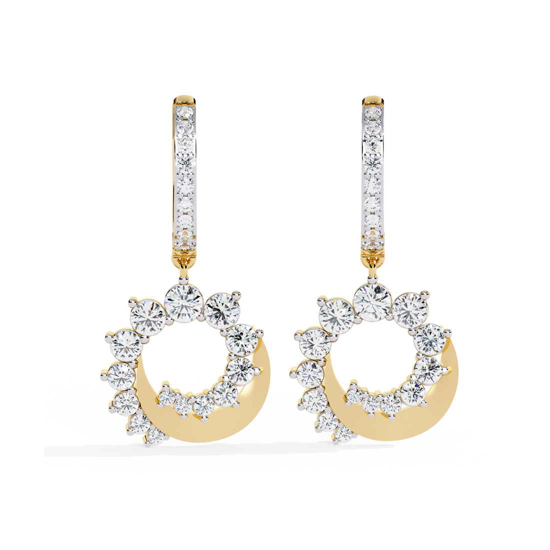 Lunar Glow Gold Hoop Earrings