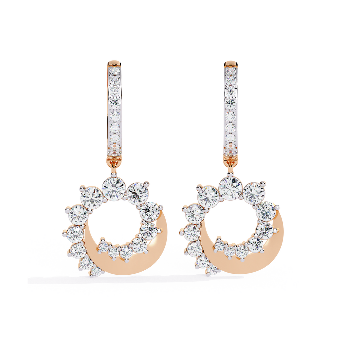 Lunar Glow Gold Hoop Earrings